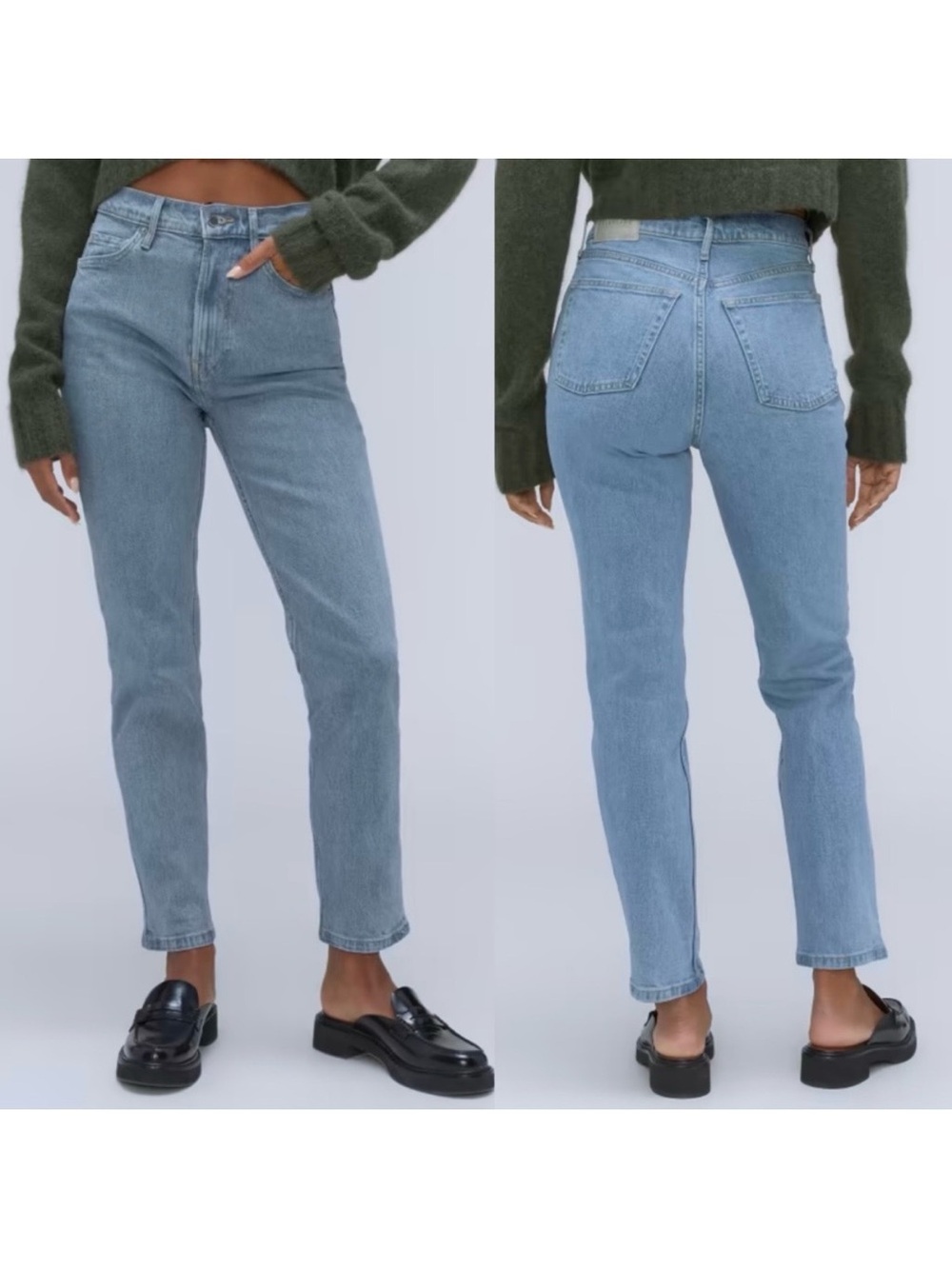 Everlane The Original Cheeky Jeans High Rise Organic Cotton: Stone Washed Sky